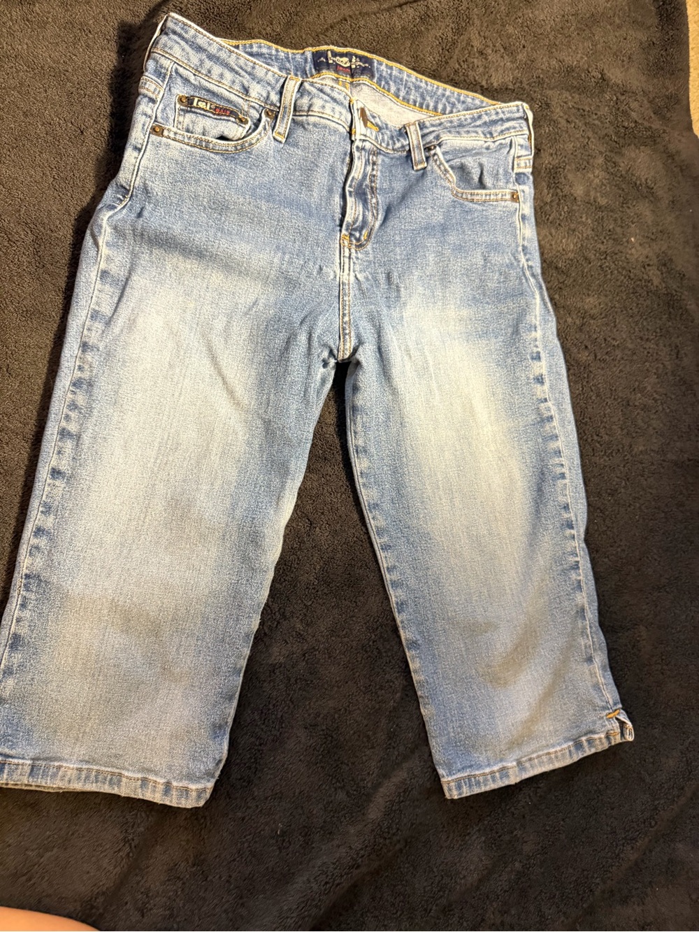 Vintage Y2K L.E.I. Jorts Size 13 Low Rise Long Bermuda Denim Shorts Light Was